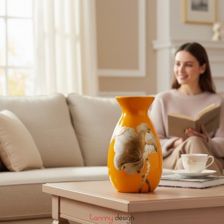 Ceramic vase hand-painted with lotus ( different designs )